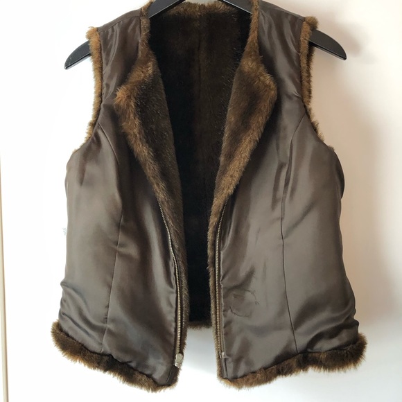Talbots Petites vintage faux fur vest size 6p - Picture 5 of 8